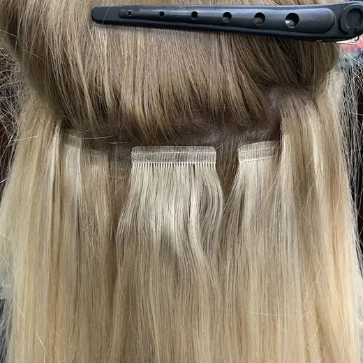 Single tape wefts used near the top layer